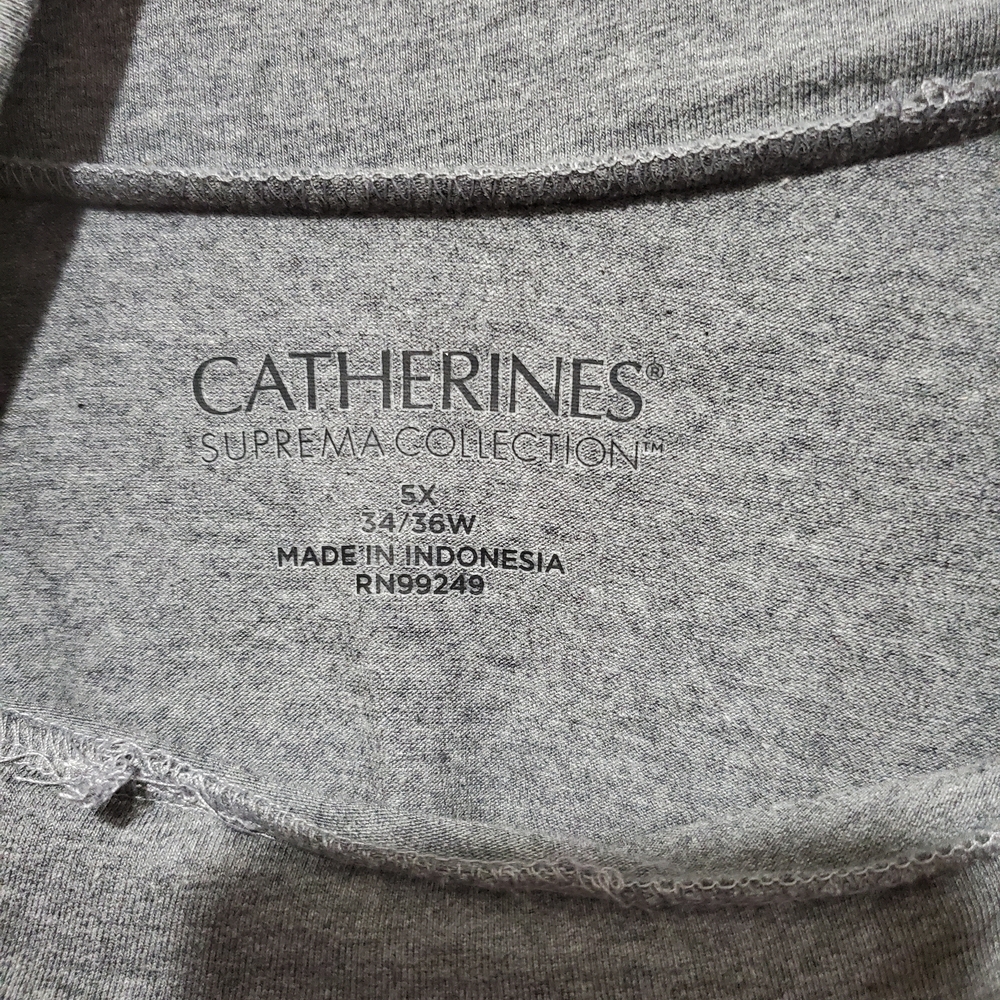 Woman's Plus Size Gray Turtle Neck Long Sleeve Shirt - Picture 4 of 10